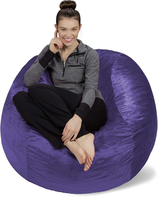 Sofa Sack Bean Bag Chair Cover, 4-Feet, Purple