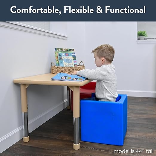 Children's Factory 3-in-1 Cube Chair for Kids, Flexible Seating Classroom Furniture, 4-Pack
