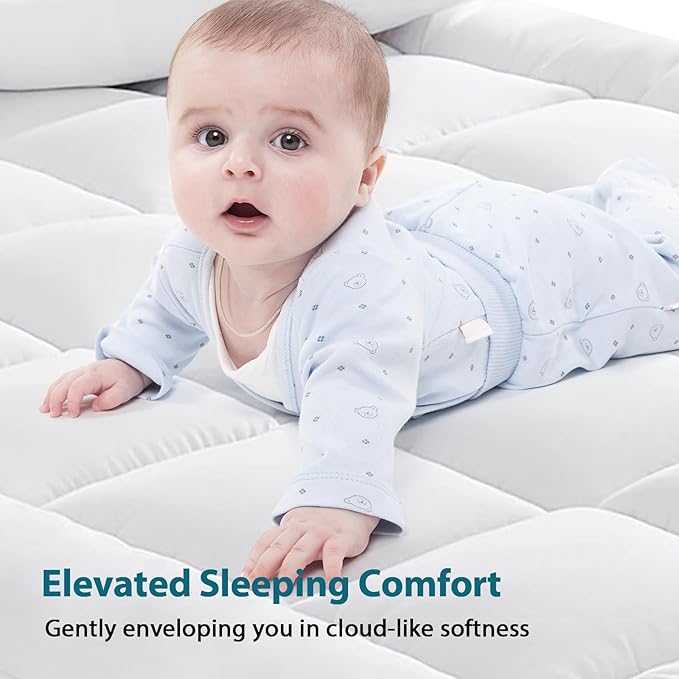 CYMULA California King Mattress Topper - Extra Thick Cooling Mattress Pad Cover for Back Pain - Soft Mattress Protector Bed Topper Pillow Top with 8-21 Inch Deep Pocket 3D Snow Down Alternative Fill