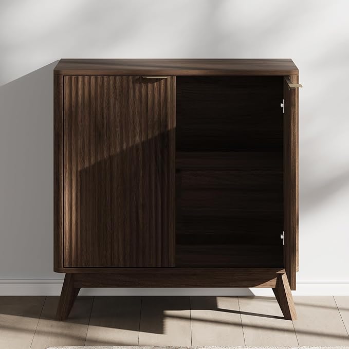 Buffet Cabinet with Storage, Fluted Multifunctional Storage Cabinet with 2 Doors, Sideboard Cabinet with Doors Modern Buffet Table Accent Coffee Bar Console Table,fluted buffet cabinet