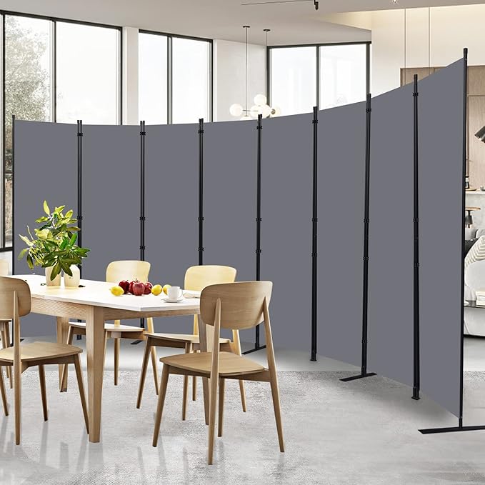 Room Divider and Folding Privacy Screens， 8 Panel Wide Room Divider Wall Screen for Room Separtition, Partition Room Dividers Fabric Panel Wall Dividers Freestanding for Office, Bedroom, Studio Dorm