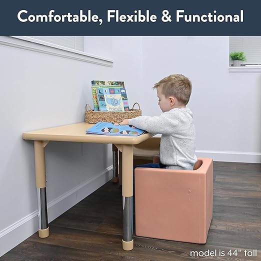 Children's Factory 3-in-1 Cube Chair for Kids, Flexible Seating Classroom Furniture, 4-Pack, Elements Colorway