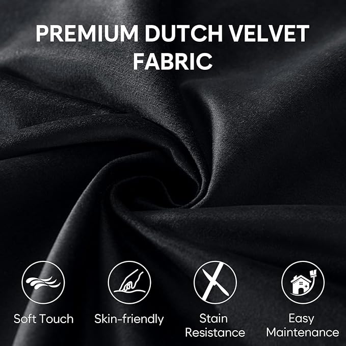 3 Ft Large Bean Bag Chairs for Adults/Teens with Memory Foam Filling, Comfy Bean Bag Sofa with Filler Included, Soft Dutch Velvet Fabric Beanbags,3 Foot, Black