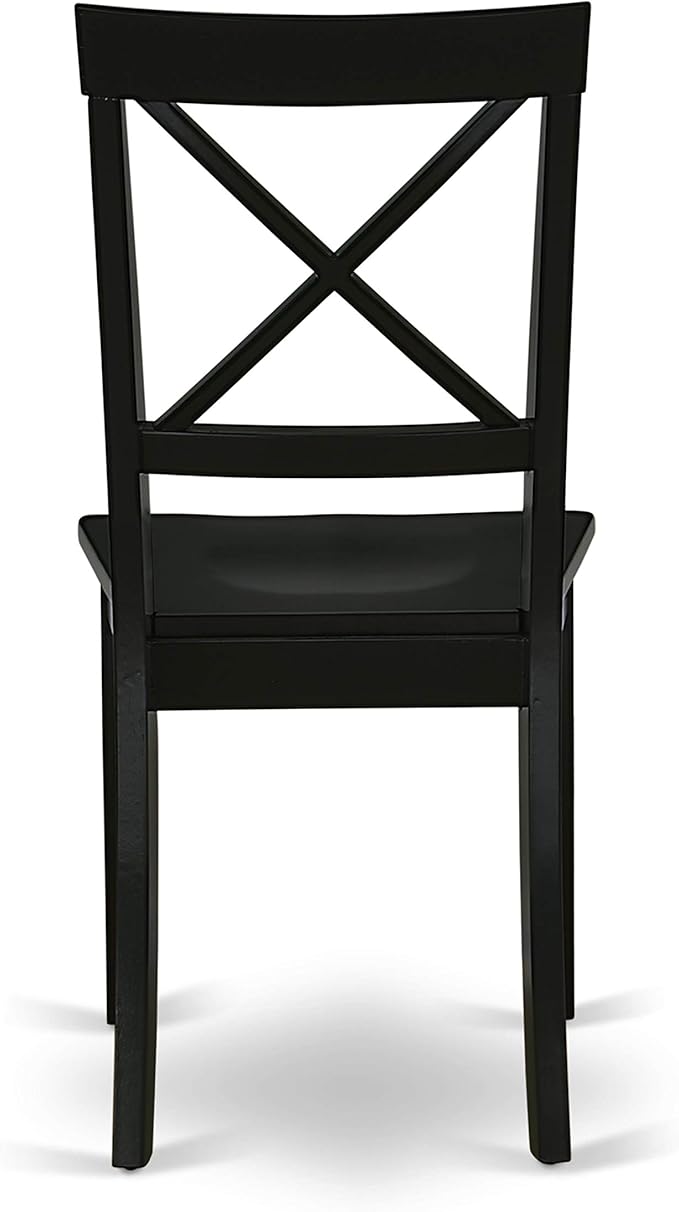 East West Furniture ESBO3-BCH-W 3 Piece Kitchen Table & Chairs Set Contains a Round Dining Room Table with Pedestal and 2 Dining Chairs, 30x30 Inch, Black & Cherry