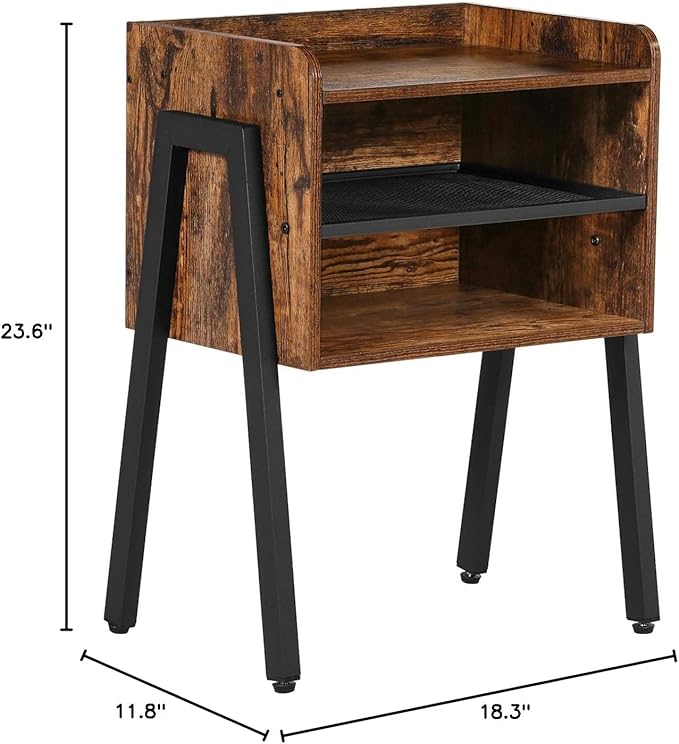 VECELO Stackable Nightstand, End Table Side Table with Open Storage Shelf, Small Night Stand for Bedroom, Living Room