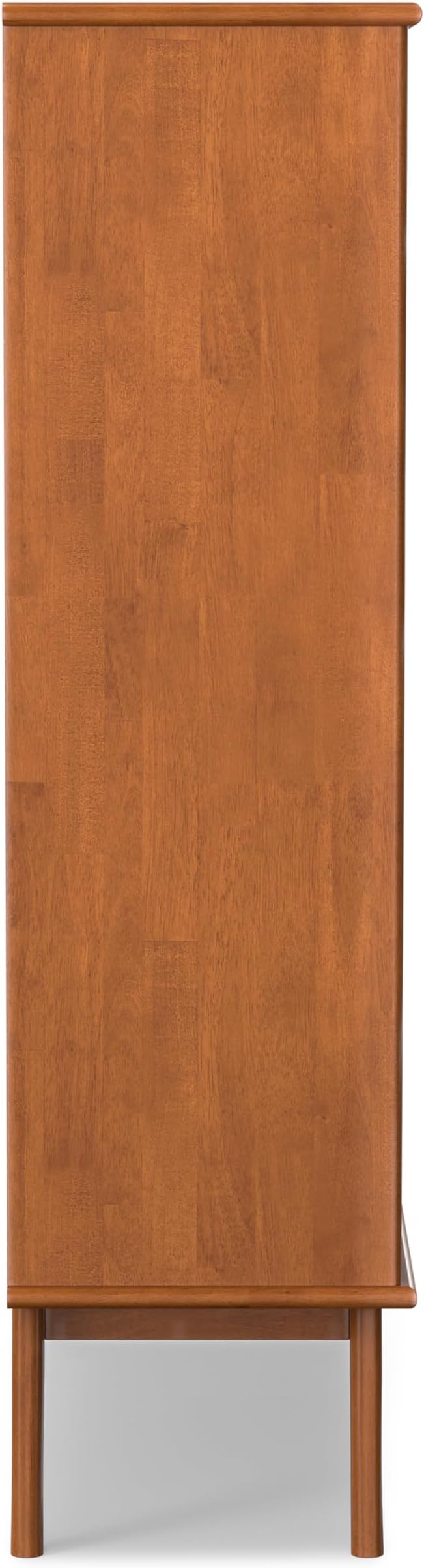 SIMPLIHOME Draper Bookcase - 58 inch Tall 9-Cube Solid Hardwood Cube Organizer with Drawers in Teak Brown, Mid-Century Storage for Living Room, Entryway or Bedroom with Cubbies and Angled Legs