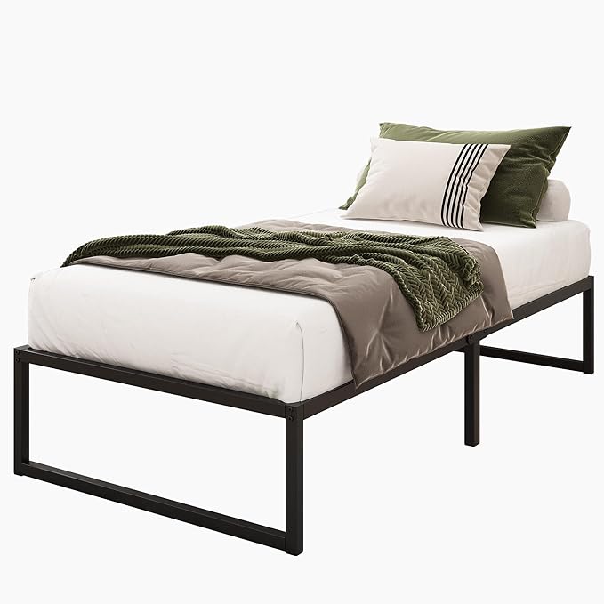 14 Inch Twin XL Bed Frames Heavy Duty Sturdy Metal Platform Bed Frame No Box Spring Needed, Noise Free, Easy Assembly, Black