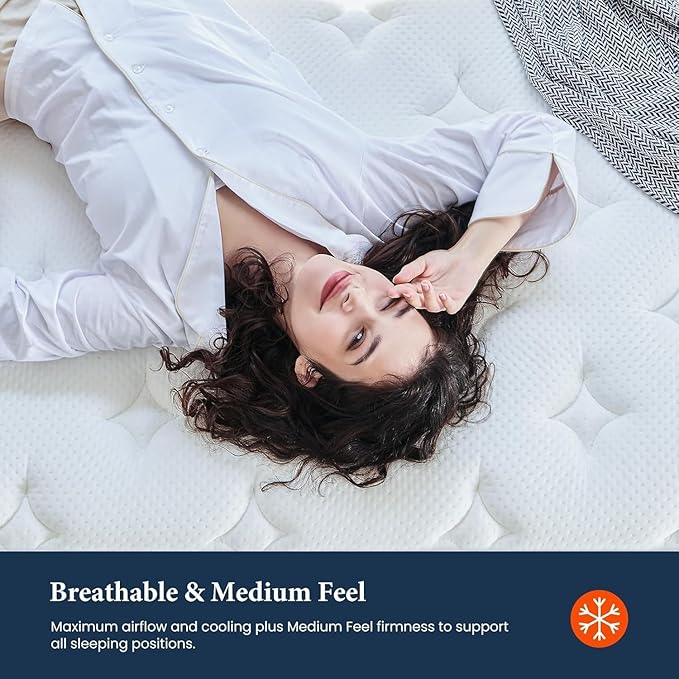 Coolvie King Size Mattress 14 Inch, Hybrid King Mattress in a Box, Medium Firm Feel, 4 Layer Premium Foam with Pocket Springs for Motion Isolation & Pressure Relieving, 100-Night Trial