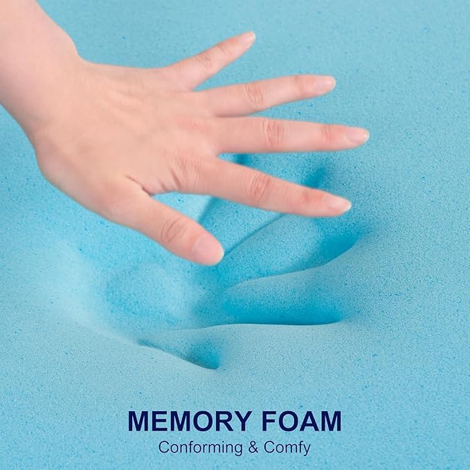 ELEMUSE 3 Inch Twin Memory Foam Mattress Topper, High Density Gel Foam Bed Toppers with Cooling Pillowtop for Back Pain Relief, Medium Firm Mattress Pad for Comfort Body Support