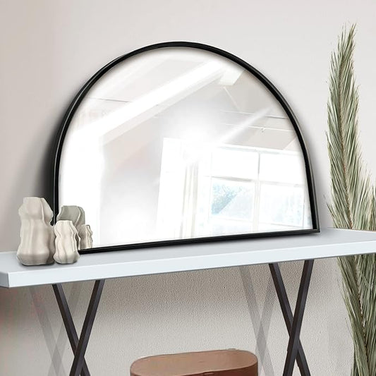 WAMIRRO Minimalist Black Arched Mirror,Window Pane Farmhouse Wall Mirrors Decor for Wall Mounted,28"X20"