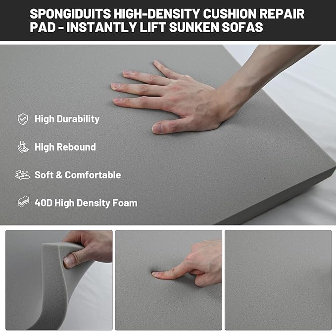 Couch Cushion Support for Sagging Seat - 20" x 20" High-Density Curved Foam Sofa Cushion Support Board, Couch Supporter for Under The Cushions, Grey Set of 3