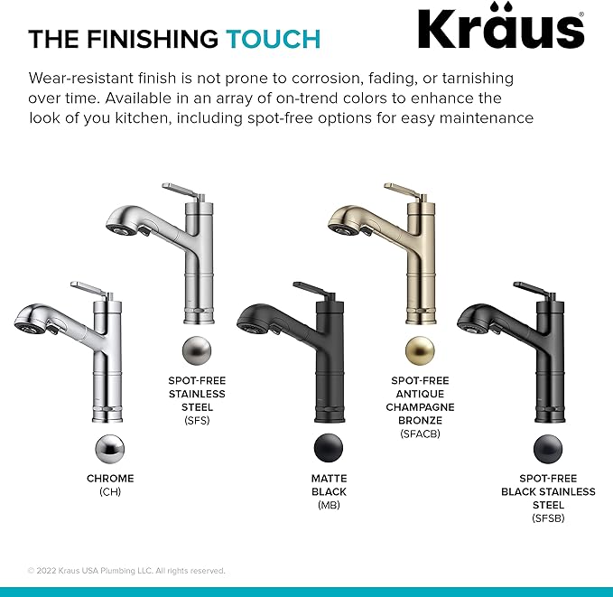 KRAUS Allyn Pull-Out Single Handle Kitchen Faucet in Spot-Free Stainless Steel, KPF-4103SFS