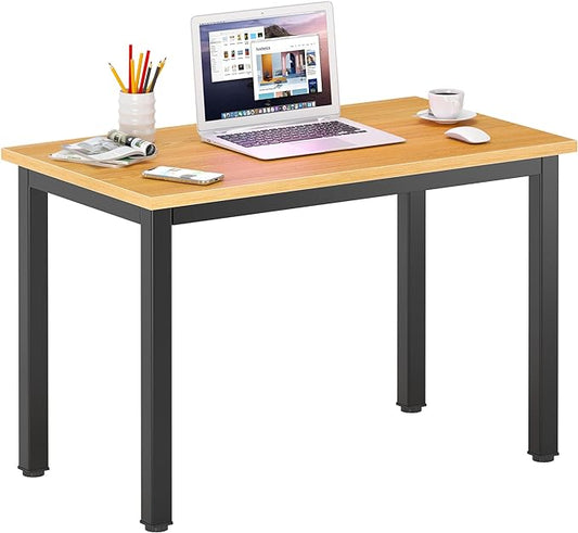 DlandHome 31.5 inches Small Computer Desk for Home Office Activity Table Writing Table for Small Spaces Study Table Student Laptop Desk Teak and Black DND-AC3BB-8040