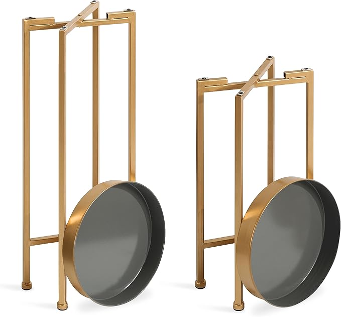 Kate and Laurel Celia Modern Side Table, Set of 2, Gray and Gold, Sophisticated End Tables for Storage and Display