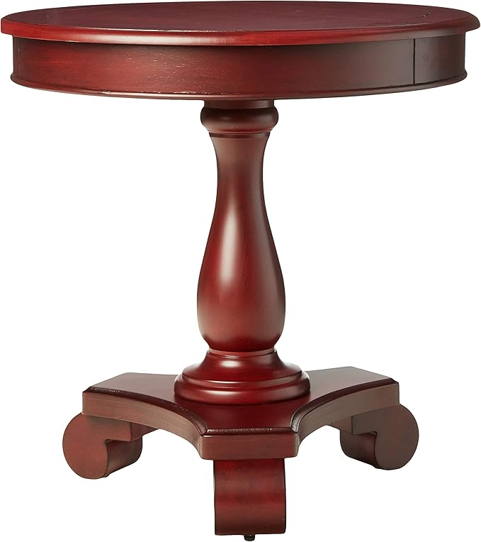 INSPIRED by Bassett OSP Home Furnishings Avalon Hand Painted Round Accent Table with Traditional Accents, Vintage Wine