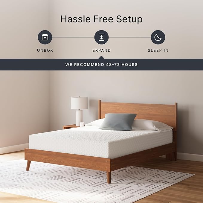 Signature Design by Ashley California King Size Chime 12" Medium Firm Memory Foam Mattress,Fiberglass Free with Green Tea & Charcoal Gel for Pressure Relief, White, Fiberglass Free, Mattress In A Box