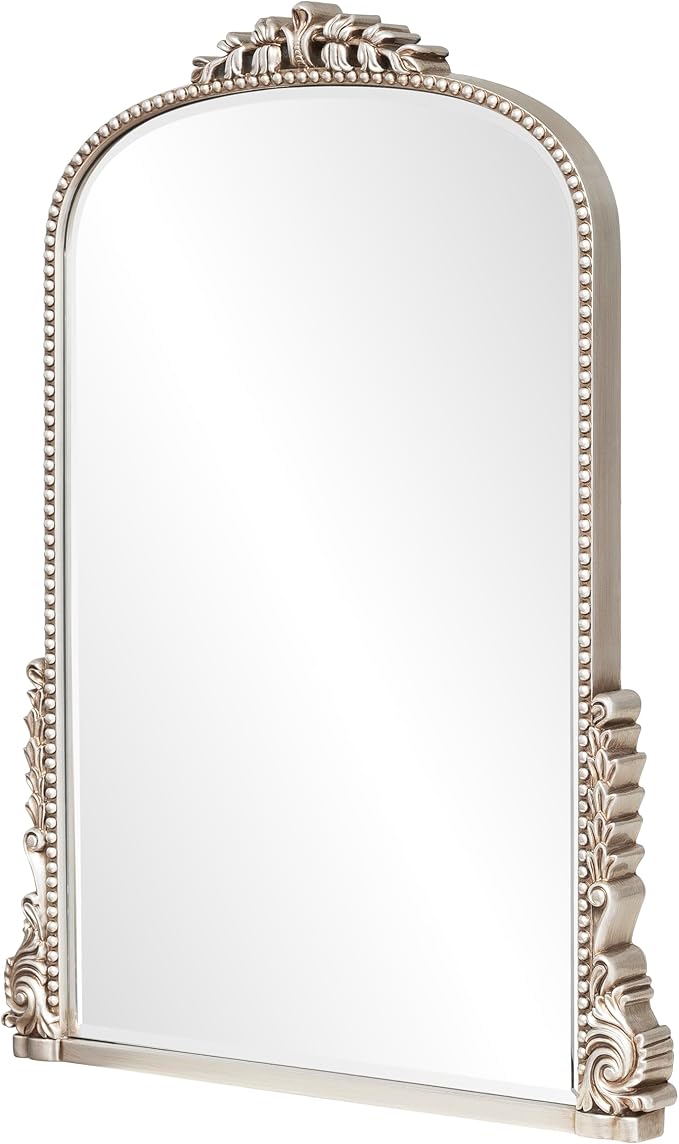 SHYFOY Antique Silver Mirrors for Wall Decor, Vintage Decorative Wall Mirror, Baroque Arch Large Mirrors for Living Room Entryway Powder Room, Home Decor