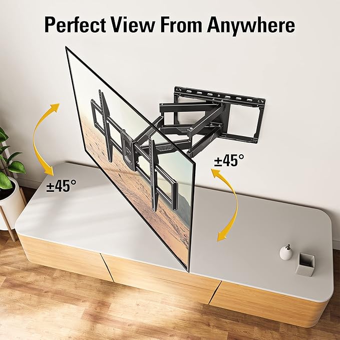 Mounting Dream UL Listed TV Wall Mount for Most 42-84 Inch TV, Full Motion TV Mount with Swivel and Tilt, Wall Bracket with Articulating Dual Arms, Fits 16inch Studs, Max VESA 600X400 mm, 100 lbs
