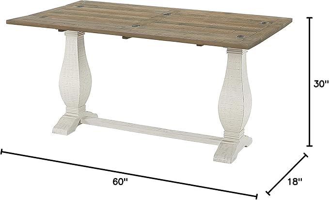 Martin Svensson Home Napa, Flip Top Sofa Console Table, White Stain and Reclaimed Natural