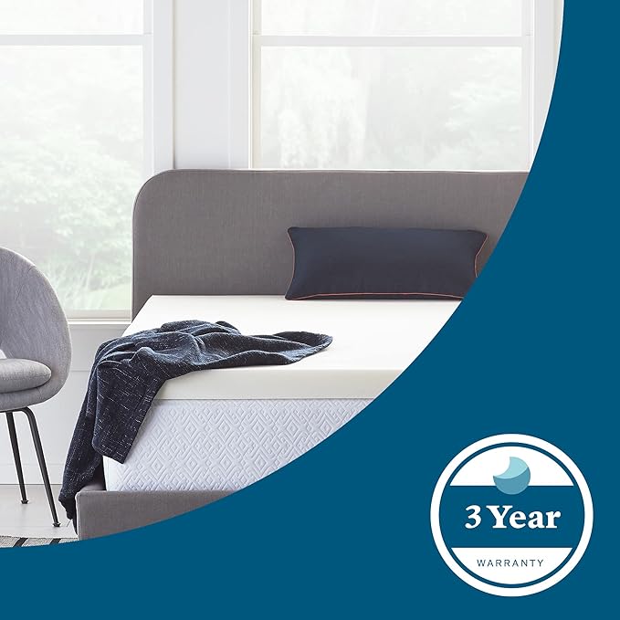 LUCID 2 Inch Traditional Foam Mattress Topper - Hypoallergenic - Ventilated - Conforming Support - King
