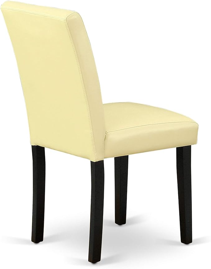 East West Furniture DUAB7-BLK-73 7 Piece Kitchen Table & Chairs Set Consist of a Rectangle Dining Room Table and 6 Eggnog Faux Leather Upholstered Chairs, 36x60 Inch, Black