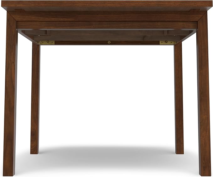 SIMPLIHOME Wilson Extendable Dining Table, Solid Wood Walnut Veneer, 60-76 x 36 inches, Transitional-Style Rectangular Expandable Kitchen Table for up to 6+ People