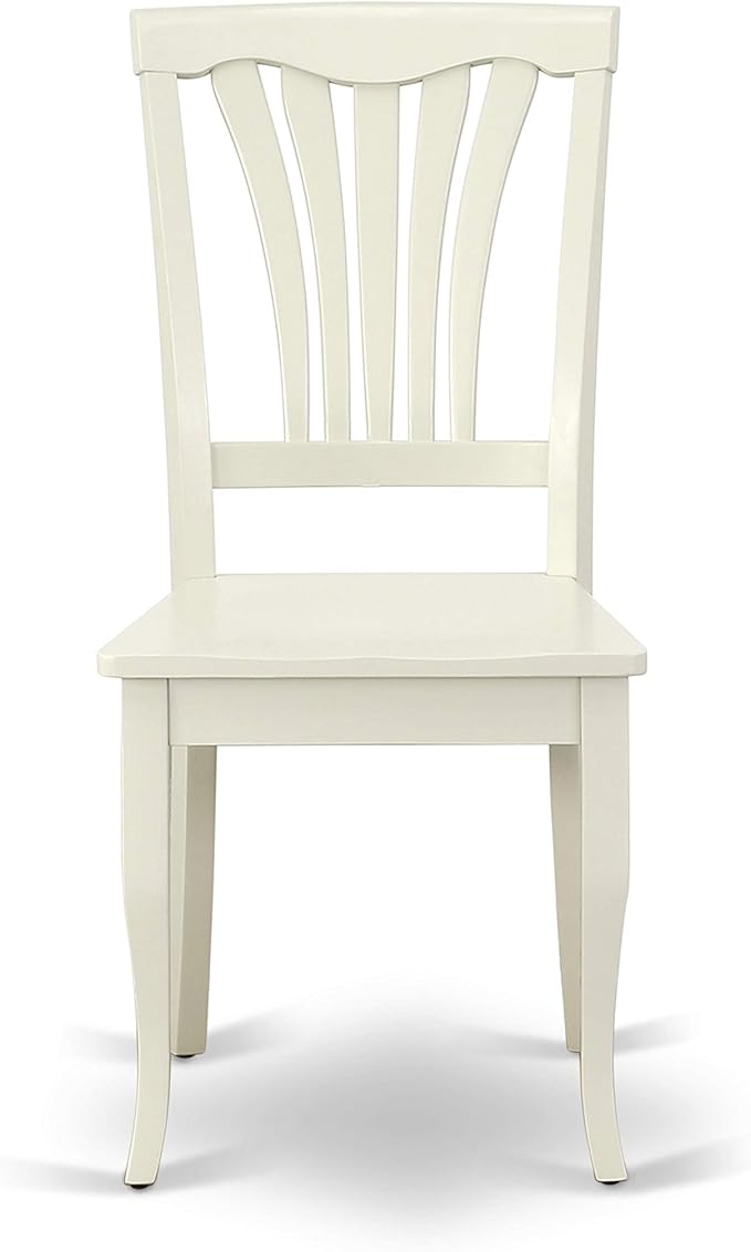 East West Furniture NDAV5-LWH-W 5 Piece Dining Room Table Set Includes a Rectangle Dining Table with Dropleaf and 4 Wood Seat Chairs, 30x48 Inch, Linen White