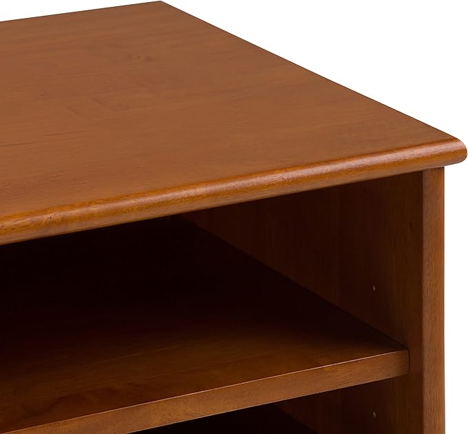 SIMPLIHOME Draper SOLID HARDWOOD 60 Inch Wide Mid Century Modern TV Media Stand in Teak Brown For TVs up to 65 Inches, For the Living Room and Entertainment Center