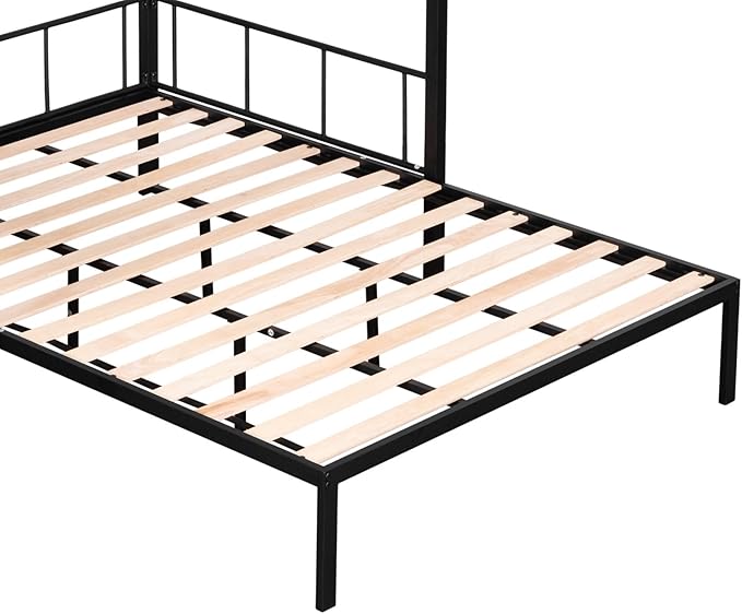 Twin Over Twin Size Bunk Bed with Multiple Storage Shelves & Wardrobe Design,Castle-Shaped Metal Bedframe W/Safety Guardrails & Ladder,for Kids Teens Boys Girls Bedroom