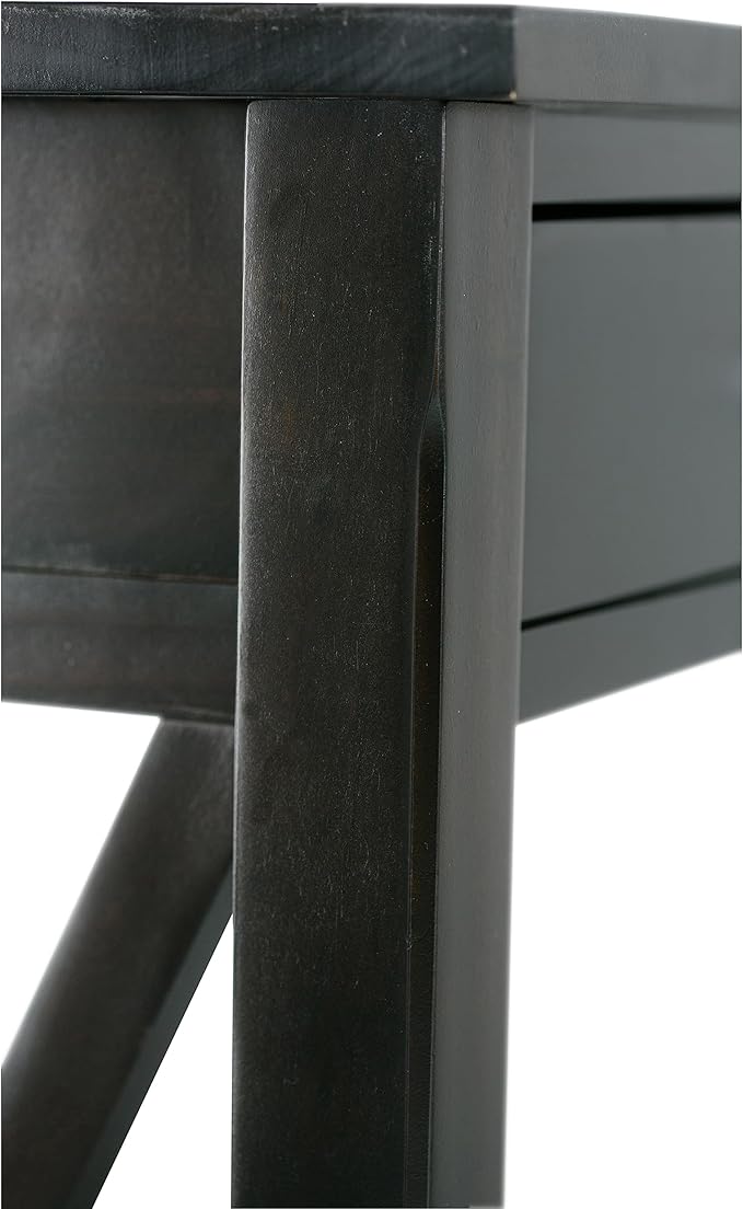 SIMPLIHOME Kitchener Console Table - 47 Inch Wide Solid Wood Sofa Table in Hickory Brown, Contemporary Storage Table for Entryway or Living Room with 2 Drawers, Bottom Shelf, and X-Design Side Panels