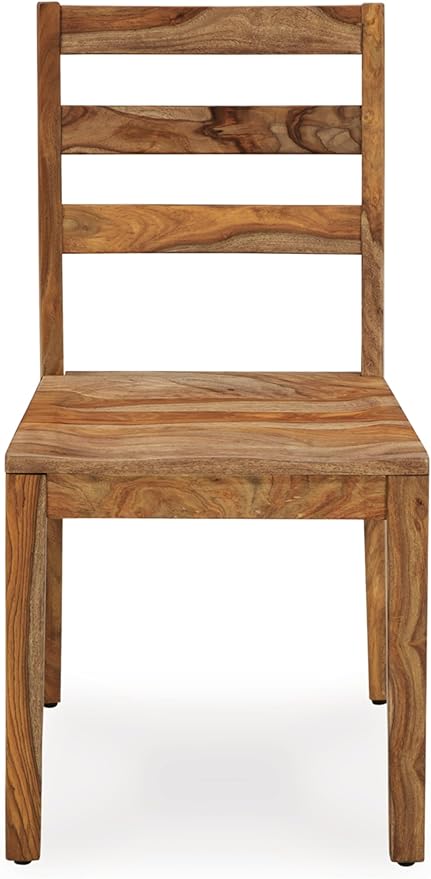 Signature Design by Ashley Dressonni Farmhouse Solid Wood Armless Dining Chair, Set of 2, Light Brown