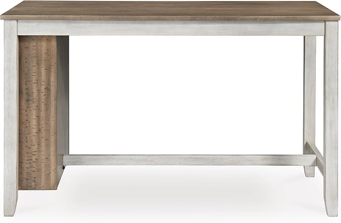 Signature Design by Ashley Skempton Farmhouse 36" Counter Height Dining Table with Storage & Wine Rack, Whitewash