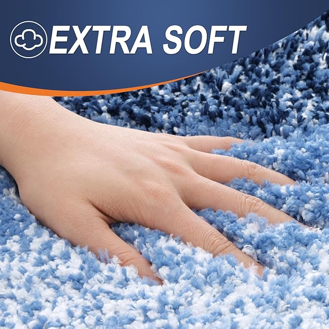 OLANLY Bathroom Rugs Mat 24x16, Extra Soft Absorbent Microfiber Bath Rugs, Rubber Backing, Quick Dry, Machine Washable Bath Mats for Bathroom Floor, Tub and Shower, Home Decor Accessories, Navy