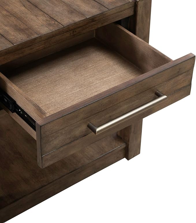 Liberty Furniture Broadmore Living Room Drawer End Table - Cobblestone Brown