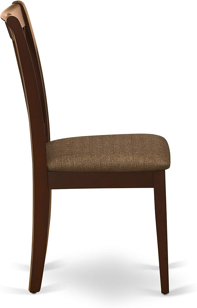 East West Furniture DUCL7-MAH-C 7 Piece Dining Set Consist of a Rectangle Dinner Table and 6 Linen Fabric Kitchen Dining Chairs, 36x60 Inch, Mahogany