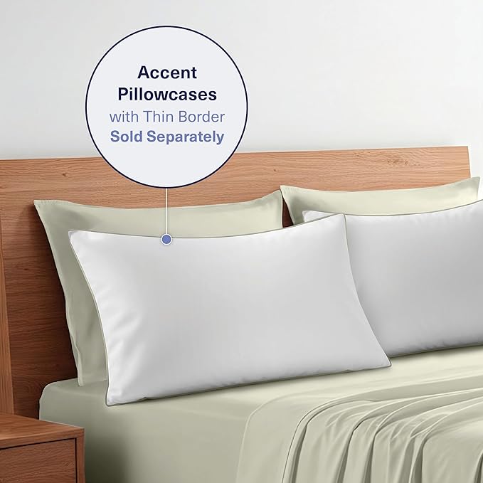 Kickoff Viscose Bamboo Sheets Twin Size 3-pc 100% Organic Bamboo Viscose Bed Cooling Sheets Twin Size Set Cool Bedding for hot Sleepers Sheet, Flat, Fitted, Pillowcase (Soft Sage, T)