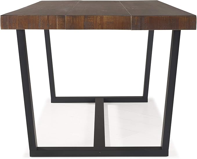 Walker Edison Durango Distressed Solid Wood Dining Table, 72 Inch, Mahogany