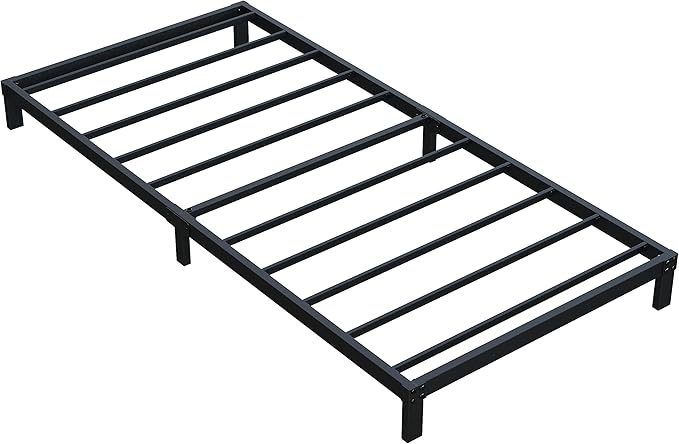 7 Inch Twin Bed Frames No Box Spring Need, Low Profile Metal Platform Twin Size Bed Frame, Heavy Duty Support Bedframes Twin, Easy Assembly