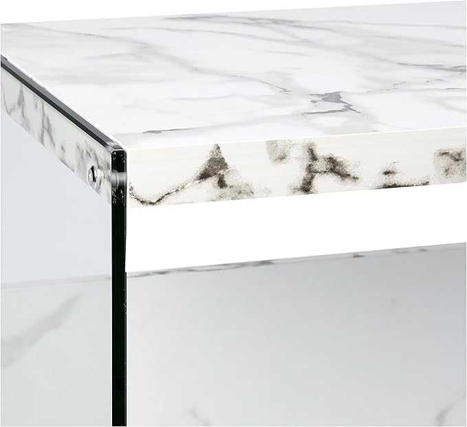 Convenience Concepts SoHo Console Table/Desk, Faux White Marble
