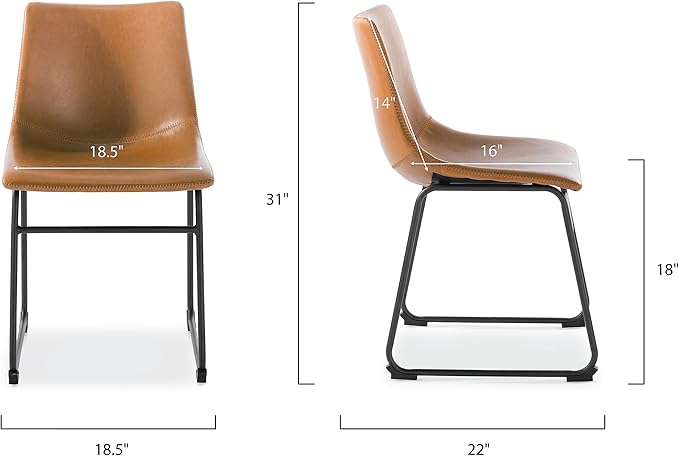 EdgeMod Brinley Dining Chair in Tan (Set of 2)