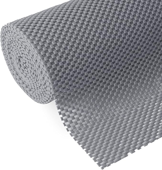 Shelf Drawer Liner Non-Adhesive Non Slip Durable Strong Long Size 12 in X 20ft for Drawers, Shelves, Cabinets, Storage, Kitchen and Desks, Gray