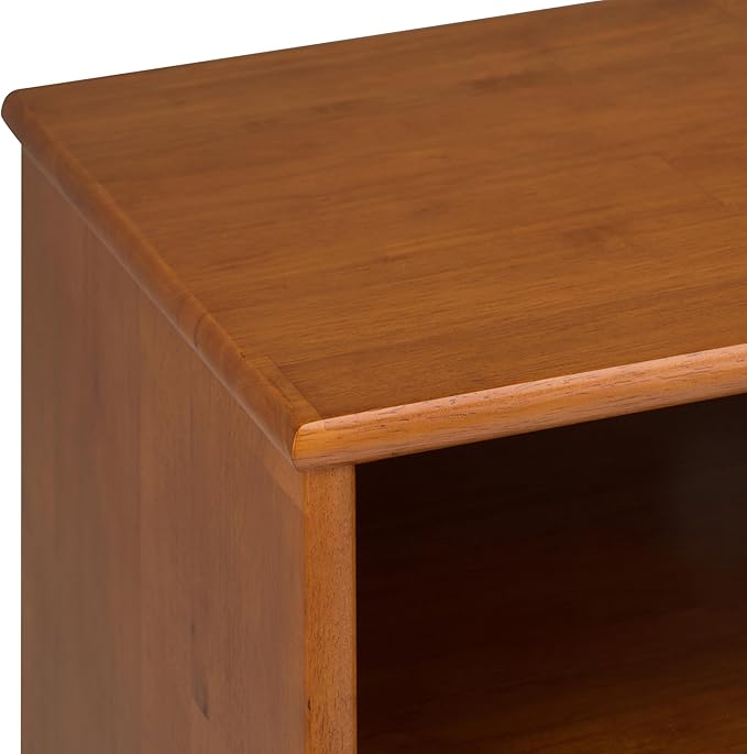 SIMPLIHOME Draper SOLID HARDWOOD 54 Inch Wide Mid Century Modern TV Media Stand in Teak Brown For TVs up to 60 Inches, For the Living Room and Entertainment Center