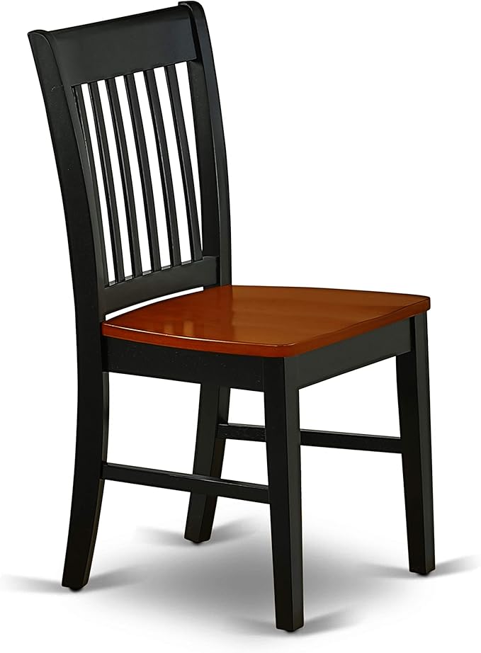 East West Furniture HLNO3-BCH-W 3 Piece Kitchen Table & Chairs Set Contains a Round Dining Room Table with Pedestal and 2 Dining Chairs, 42x42 Inch, Black & Cherry