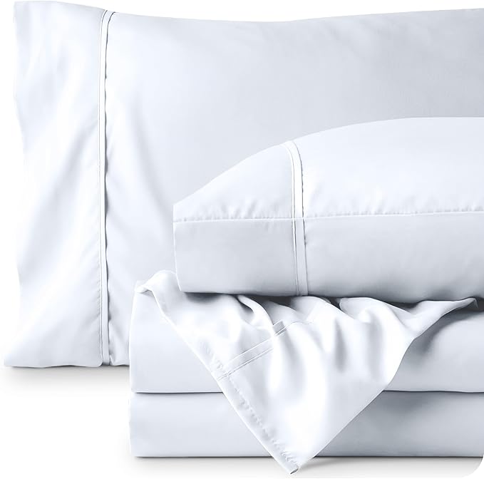 Bare Home King Sheet Set - Luxury 1800 Ultra-Soft Microfiber King Bed Sheets - Double Brushed - Deep Pockets - Easy Fit - 4 Piece Set - Bedding Sheets & Pillowcases (King, White)