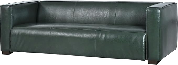Merax Mid Century Modern 3 Seater Sofa with Birch Wood Legs, 80" Wide Smooth Upholstered Couch for Living Room, Apartment, Green