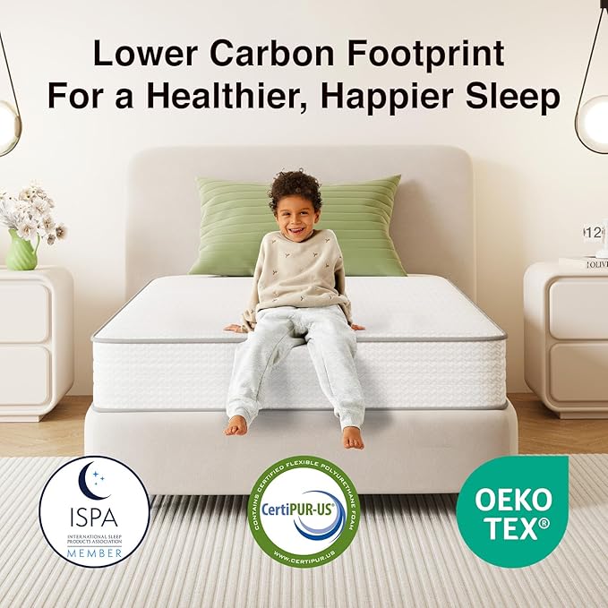 Novilla Twin Mattress, 6 Inch Twin Size Mattresses in a Box with Smarts™ Coil for Pressure Relief, Medium Firm Foam and Spring Hybrid Colchones with CertiPUR-US Certified for Kids