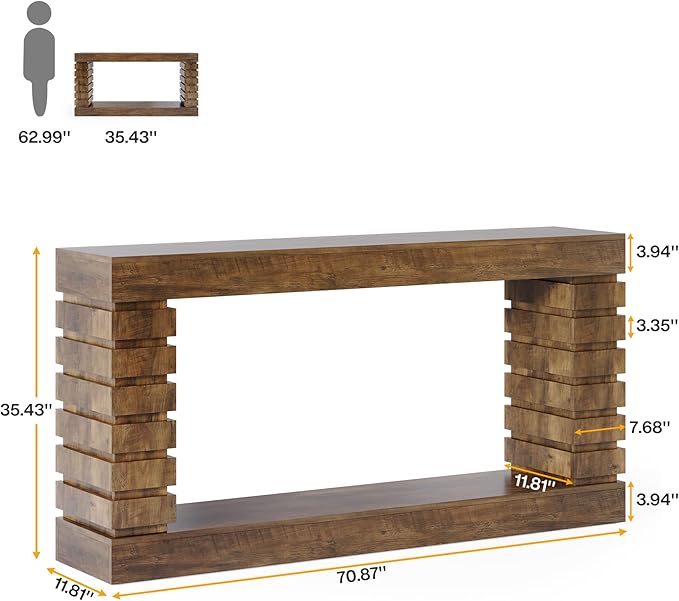 Tribesigns 70.8-Inch Long Console Table, Wood Entryway Table with Storage, Narrow Sofa Table Couch Table for Living Room Entryway Hallway