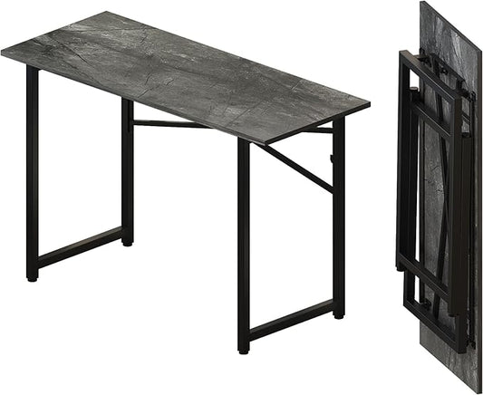 Folding Computer Desk 47 inch Writing Gaming Computer Camping Table, No Assembly Required Home Office Desk, Grey