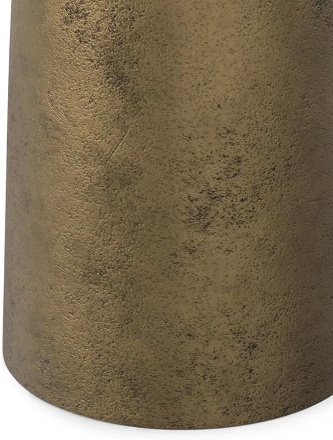 SIMPLIHOME Dominique Metal Table in Antique Brass, 18-inch Round, 19.75-inch Tall, Cast Aluminum Side Table for Living Room, Bedroom, Fully Assembled