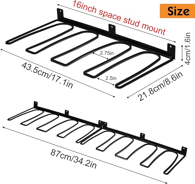 ORLESS Wader Hangers 4-Pair Boot Rack Garage Storage, Cowboy Boot Holder, Metal Wire Organizer for Entryway